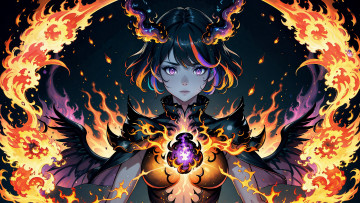 Картинка аниме магия +колдовство +halloween нейросети графика нейроарт ai art нейронные сети рисунки нейро искусство