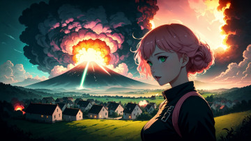 Картинка аниме пейзажи +природа нейросети графика нейроарт ai art нейронные сети рисунки нейро искусство