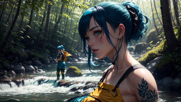 Картинка аниме пейзажи +природа нейросети графика нейроарт ai art нейронные сети рисунки нейро искусство