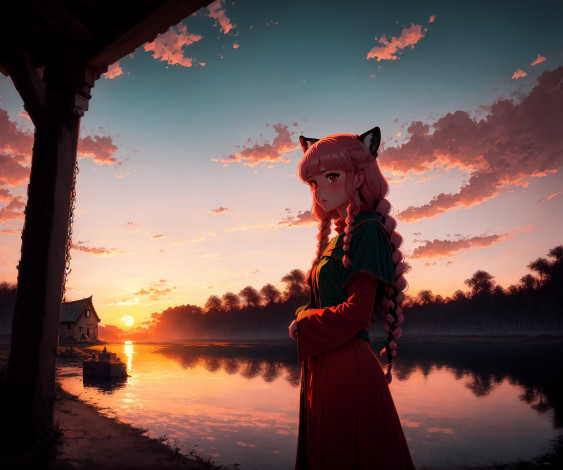 Обои картинки фото аниме, животные,  существа, нейросети, графика, нейроарт, ai, art, нейронные, сети, рисунки, нейро, искусство