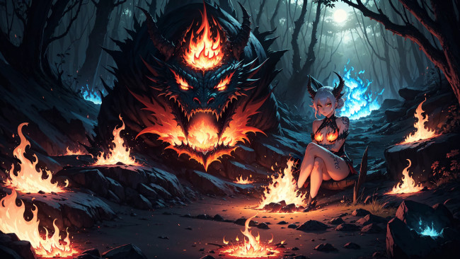 Обои картинки фото аниме, ангелы,  демоны, нейросети, графика, нейроарт, ai, art, нейронные, сети, рисунки, нейро, искусство