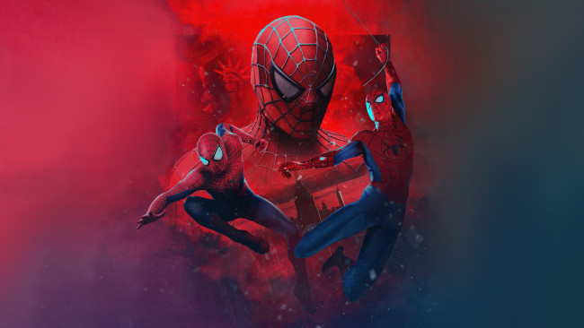 Обои картинки фото spider-man,  no way home , 2021, кино фильмы,  no way home, человек, паук, нет, пути, домой, фантастика, боевик, фэнтези, том, холланд, tom, holland, питер, паркер