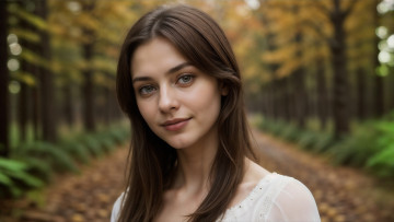 Картинка бестия 3д+графика портрет+ portraits осень лес девушка парк милая нежность прогулка красивая нежная