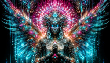 обоя 3д графика, ангел , angel, девушка, крылья, ангел, свет