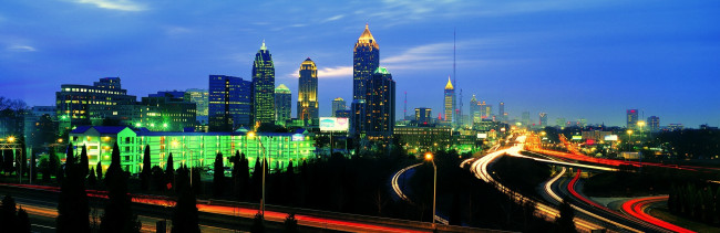 Обои картинки фото города, огни, ночного