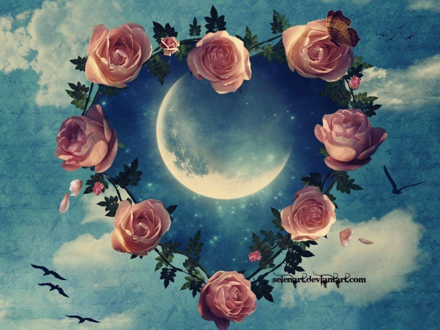 Обои картинки фото рисованные, цветы