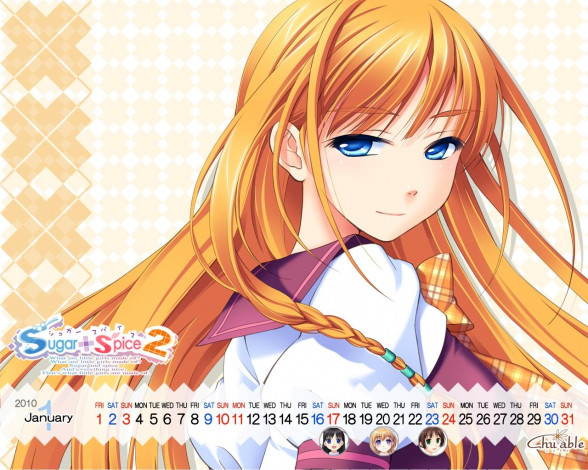 Обои картинки фото календари, аниме