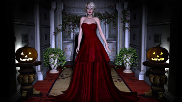 Картинка 3д графика people люди платье девушка