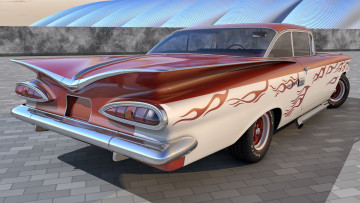 Картинка автомобили 3д 1959 chevrolet