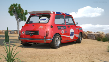 обоя автомобили, 3д, дерево, мини, кактус