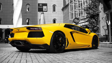 Картинка автомобили lamborghini aventador lp 700 авентадор желтый ламборджини yellow