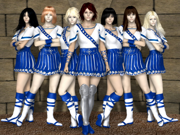 Обои картинки фото 3д, графика, people, люди, юбки, девушки