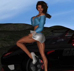 Картинка 3д+графика люди+ people девушка взгляд