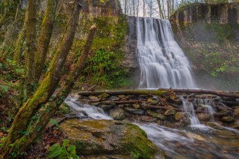Картинка природа водопады река лес водопад