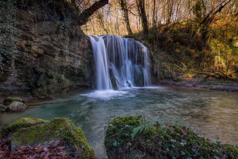Картинка природа водопады водопад река лес