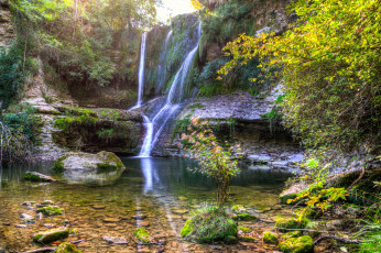 Картинка природа водопады водопад река лес