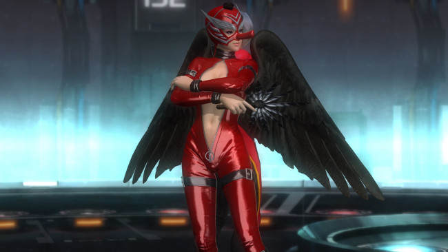 Обои картинки фото видео игры, dead or alive 5, демон, фон, взгляд, девушка