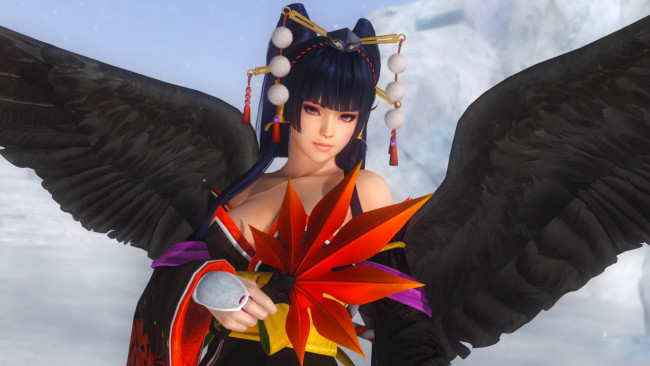 Обои картинки фото видео игры, dead or alive 5, демон, фон, взгляд, девушка