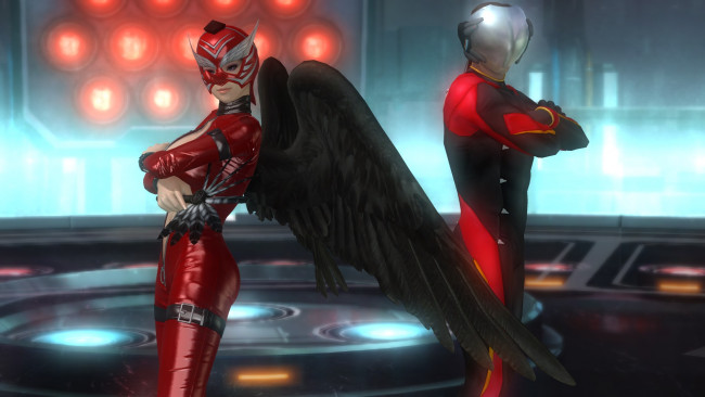 Обои картинки фото видео игры, dead or alive 5, мужчмна, демон, фон, взгляд, девушка