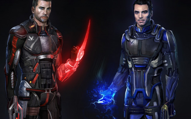 Обои картинки фото видео игры, mass effect, мужчины, shepard, art, mass, effect, kaidan, alenko