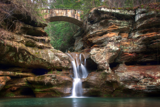 Обои картинки фото природа, водопады, водопад, река, лес