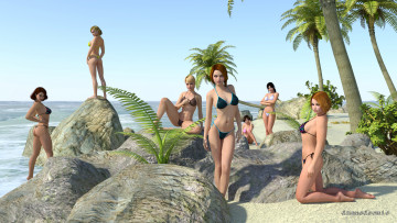 Картинка 3д+графика люди+ people фон взгляд девушки