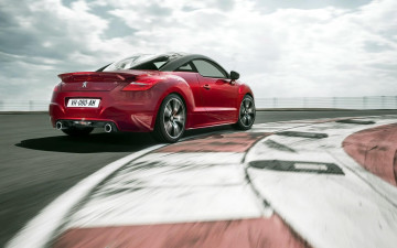 Картинка автомобили peugeot трасса скорость поворот красный пежо rcz r