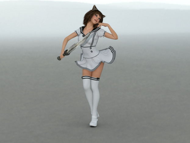 Обои картинки фото 3д графика, люди , people, девушка, взгляд, фон