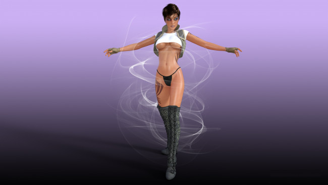 Обои картинки фото 3д графика, люди , people, девушка, фон, взгляд