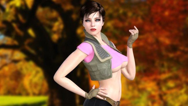 Обои картинки фото 3д графика, люди , people, девушка, взгляд, фон