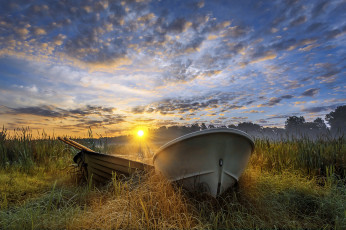 Картинка корабли лодки +шлюпки река лес