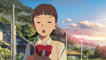 Картинка аниме kimi+no+na+wa фон взгляд девушка