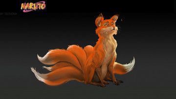 Картинка аниме naruto наруто ураганные хроники серый фон kurama мотылёк девятихвостый лис art telthona