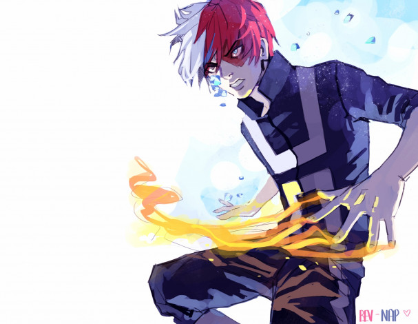 Обои картинки фото аниме, boku no hero academia, тодороки