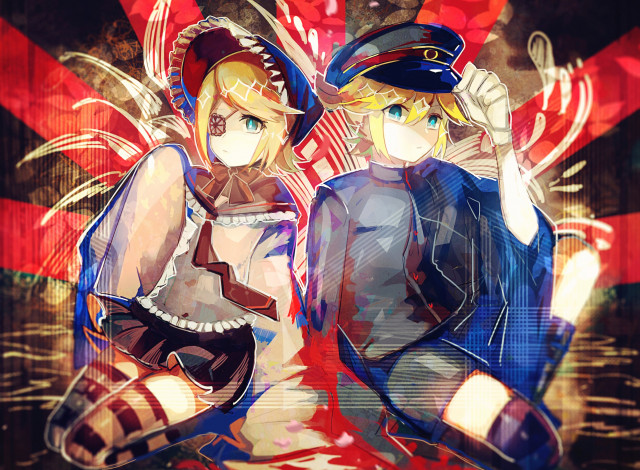 Обои картинки фото аниме, vocaloid, двое