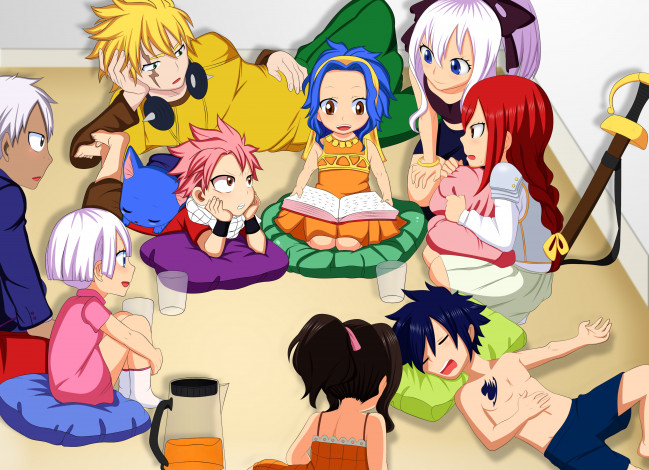 Обои картинки фото аниме, fairy tail, хвост, феи