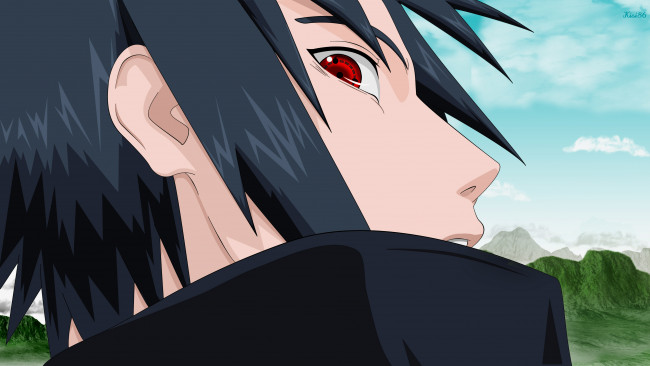 Обои картинки фото аниме, naruto, саске