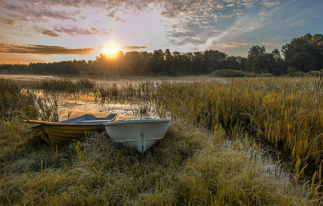 Обои картинки фото корабли, лодки,  шлюпки, река, лес