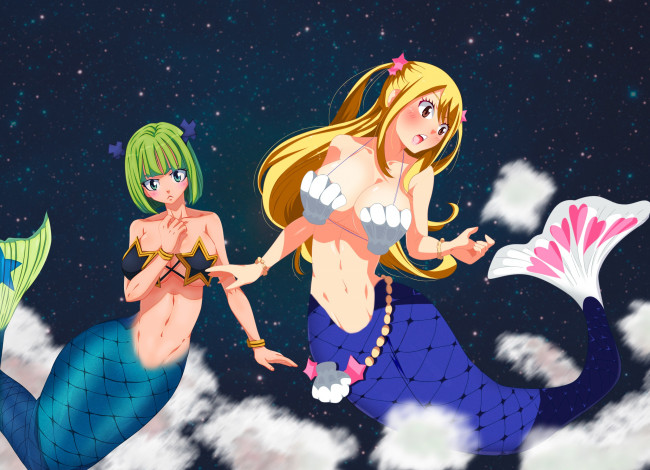 Обои картинки фото аниме, fairy tail, девушки