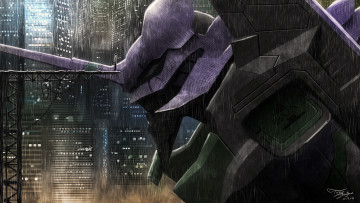 Картинка аниме evangelion eva меха робот парень shinji ikari