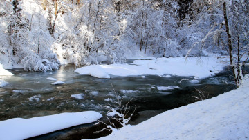 Картинка природа реки озера снег зима