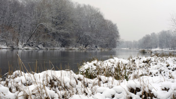 Картинка природа реки озера снег зима