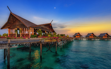 Картинка hainan+island china города -+пейзажи бунгало остров хайнань китай закат гостиница азия