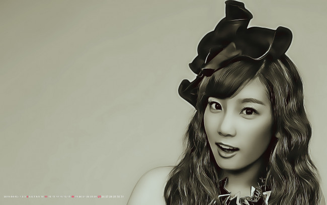 Обои картинки фото календари, компьютерный дизайн, 2019, calendar, лицо, женщина, эмоции, девушка, азиатка