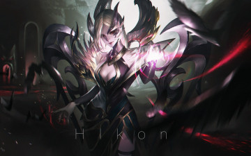 Картинка видео+игры league+of+legends morgana крылья замок