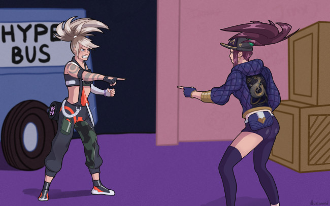 Обои картинки фото видео игры, league of legends, akali, образы, двойники, ящики