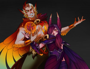 Картинка видео+игры league+of+legends xayah rakan