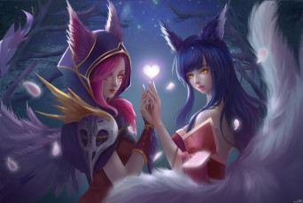 Картинка видео+игры league+of+legends xayah ahri