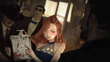 Картинка рисованное люди девушка бумаги сигарета кровь гангстеры