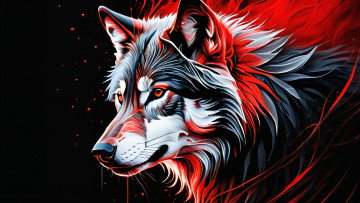 обоя векторная графика, животные , animals, волк